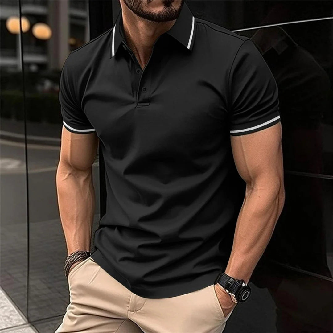 Klassisches Herren Poloshirt mit Kontrastdetails