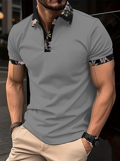 Poloshirt mit Kontrastdetails und Knopfleiste