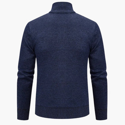 Herren-Strickjacke mit Reißverschluss und Zopfmuster