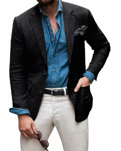 Herrenblazer mit strukturiertem Material und schmalem Schnitt