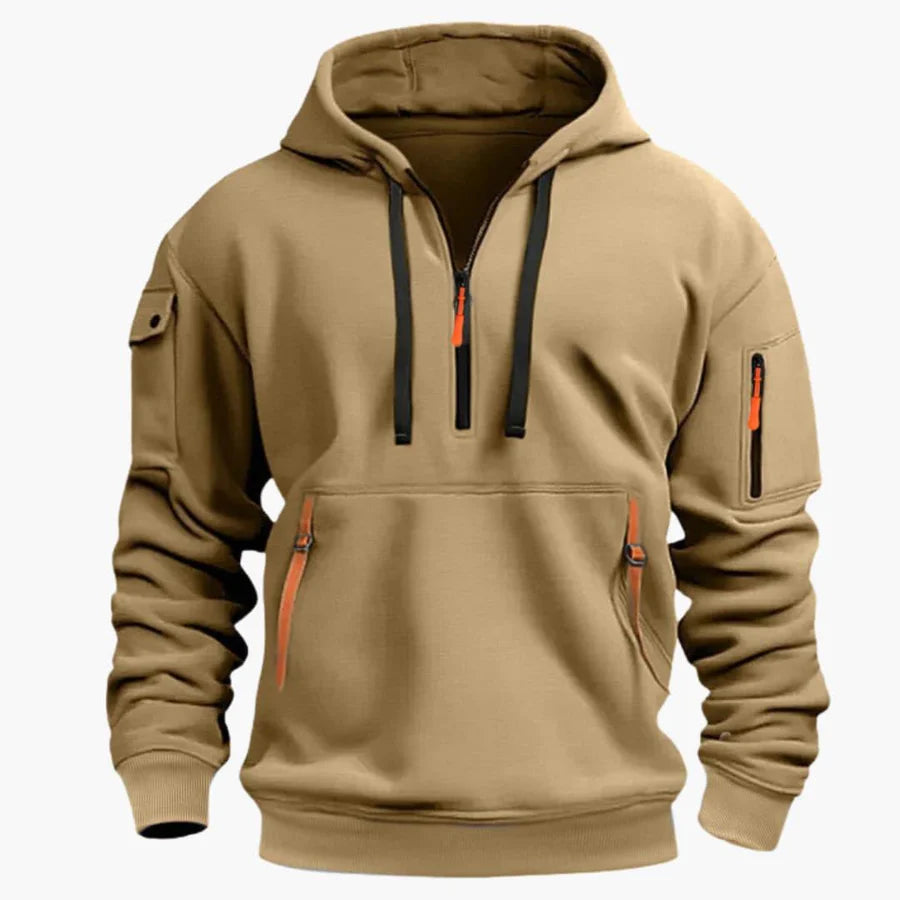 Hoodie mit Reißverschlussdetails und Fronttasche