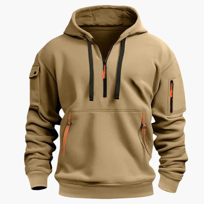 Hoodie mit Reißverschlussdetails und Fronttasche