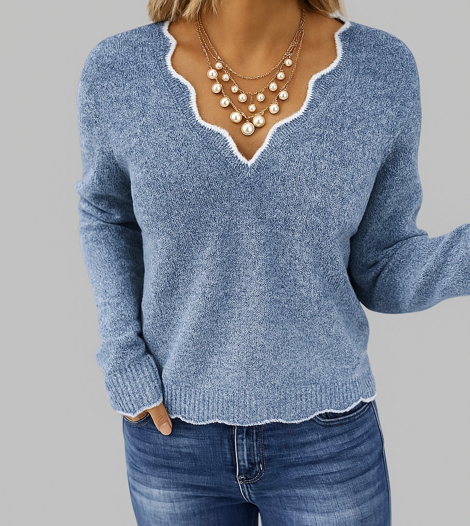 Damenpullover mit V-Ausschnitt – Feminin & Elegant