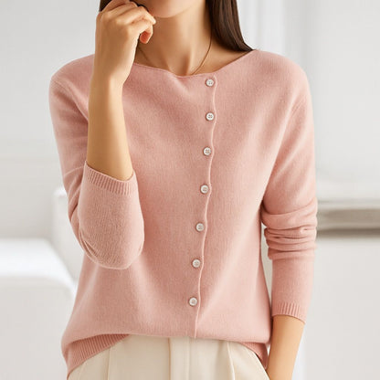 Damen Strick Pullover mit Knopfleiste – Elegant & Weich