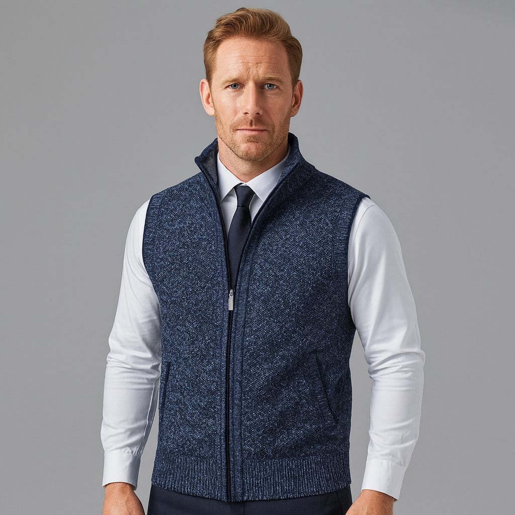 Elegante Strickweste mit Reißverschluss und Modernem Schnitt