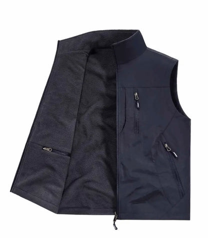 Herrenweste mit Stehkragen und Mehrfachtaschen