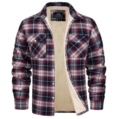 Gefütterte Jacke für Herren mit Karomuster | Warme Übergangsjacke