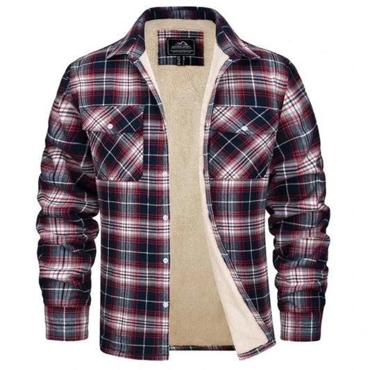 Gefütterte Jacke für Herren mit Karomuster | Warme Übergangsjacke