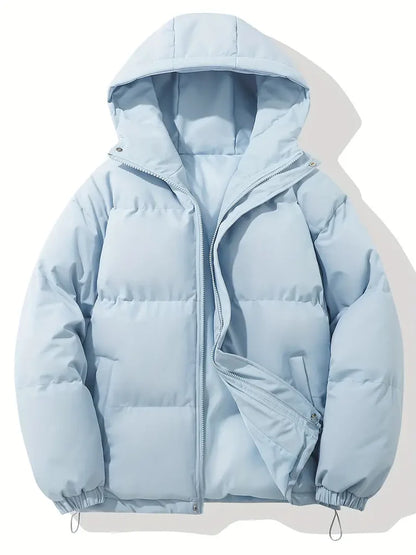 Stilvolle kurze Steppjacke für Damen mit Kapuze und Reißverschluss