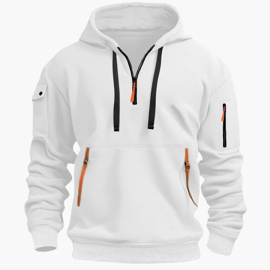 Hoodie mit Reißverschlussdetails und Fronttasche