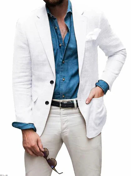 Herrenblazer mit strukturiertem Material und schmalem Schnitt