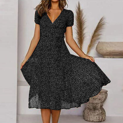 Elegantes Midi-Kleid für Damen mit V-Ausschnit