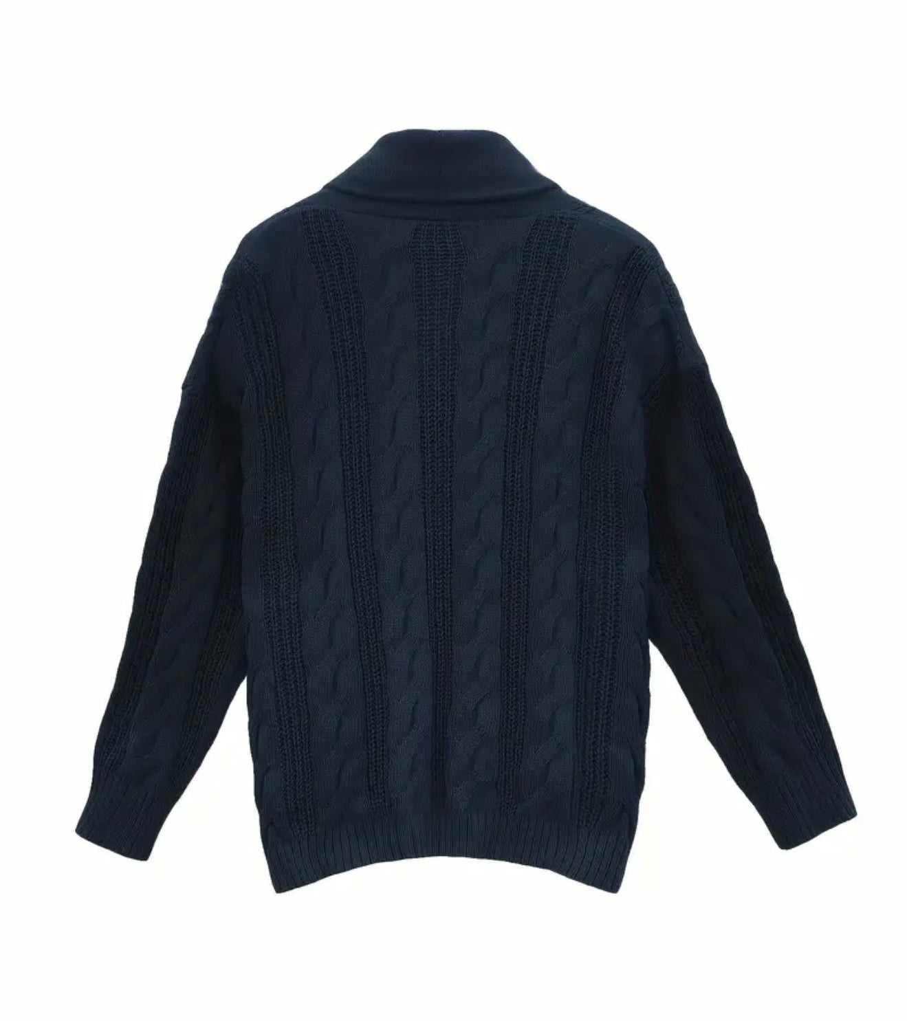 Herren Strickjacke mit Schalkragen und Zopfmuster