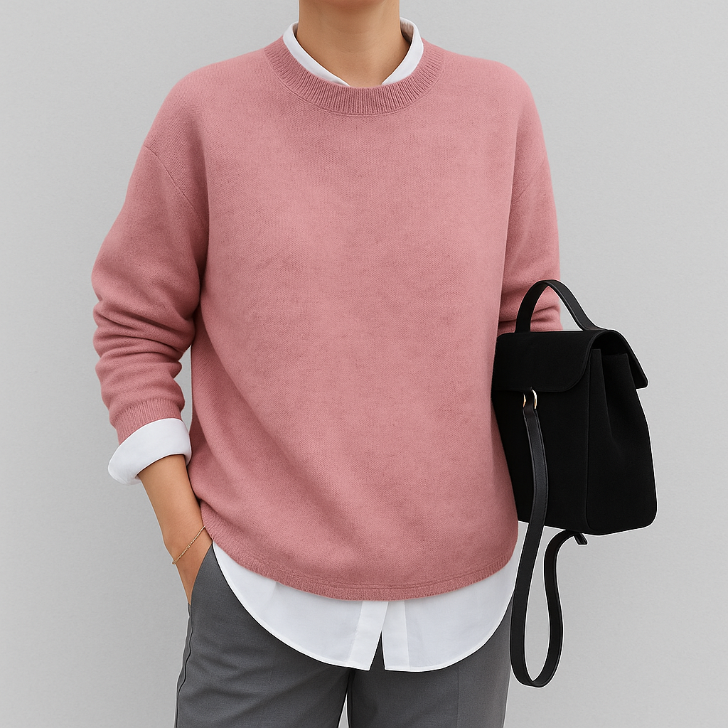 Eleganter Pullover für Damen mit Rundhalsausschnitt und legerem Schnitt