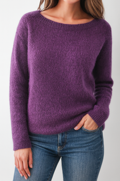 Damen-Strickpullover mit Rundhalsausschnitt – Klassisch & Bequem