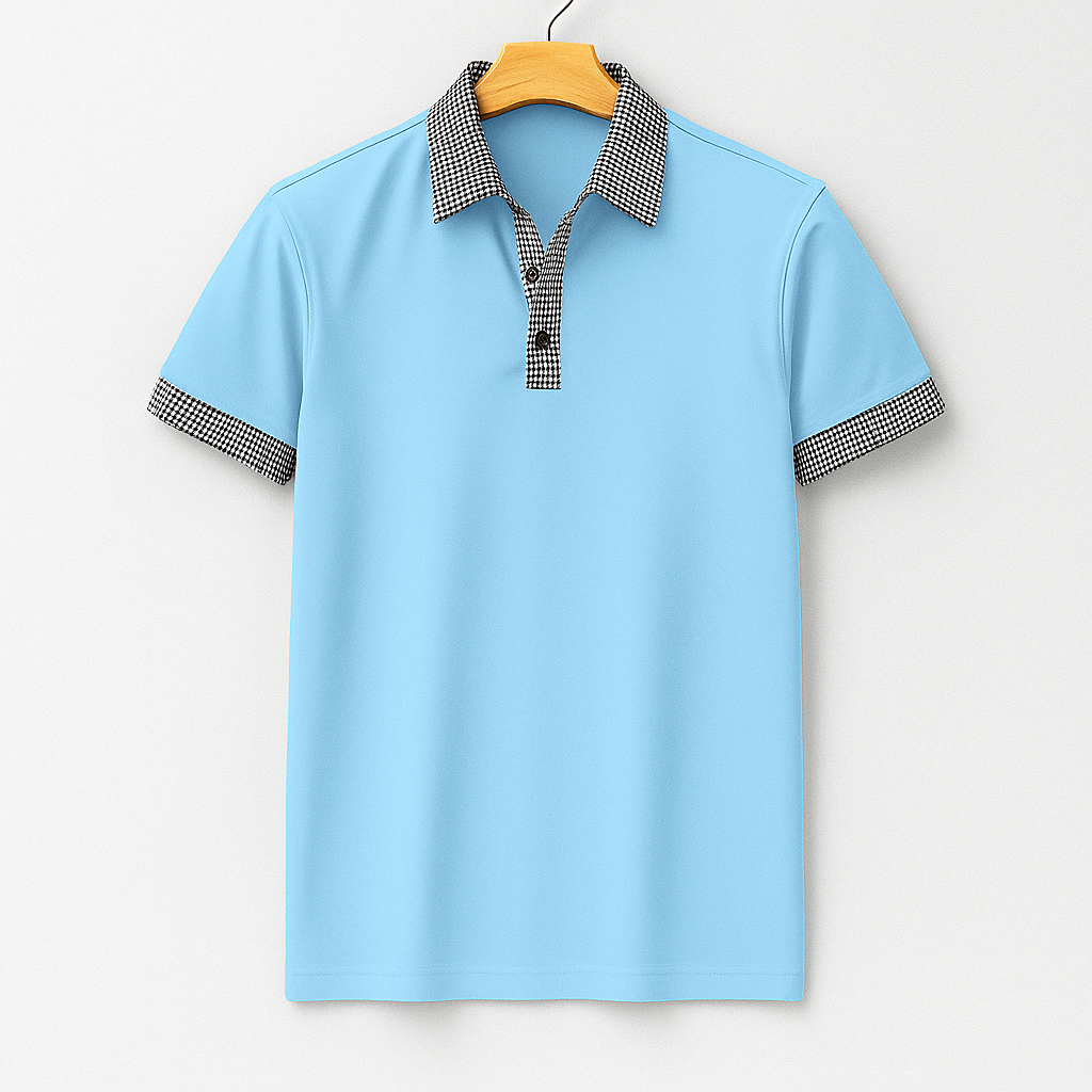 Poloshirt mit Kontrastdetails und Knopfleiste