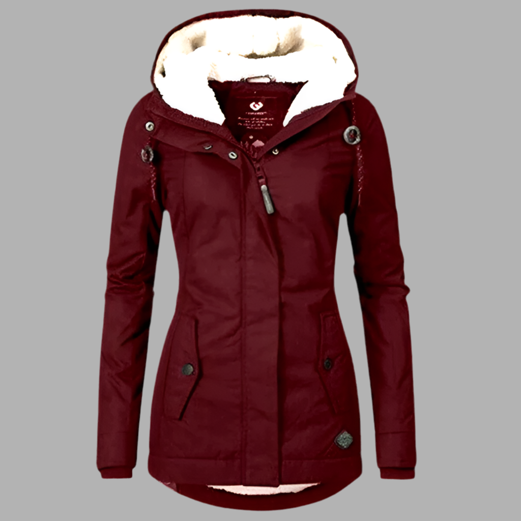 Winterjacke für Damen mit Kapuze & Reißverschluss – Warm & Wetterfest