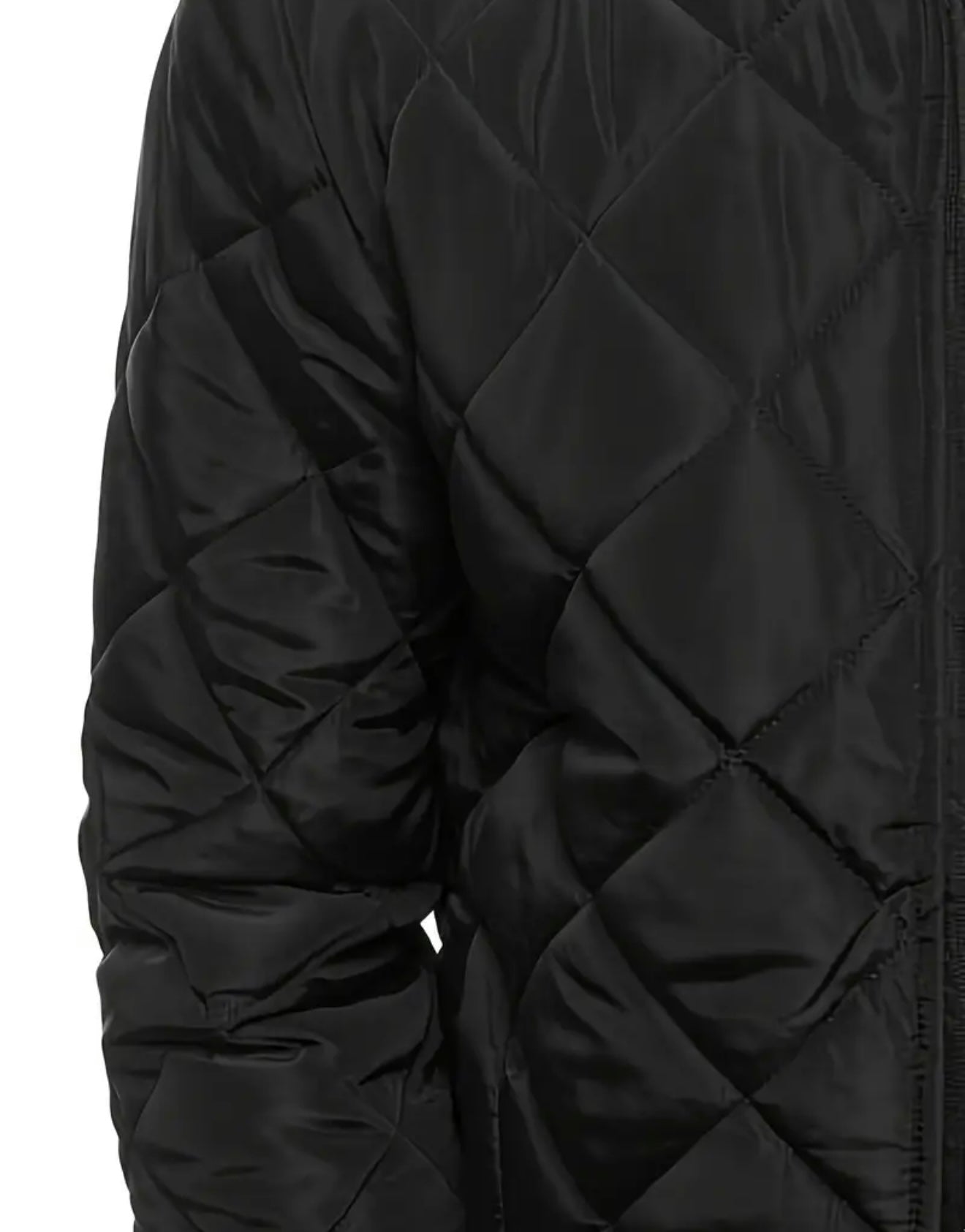 Gesteppte Jacke mit Reißverschluss und Rundhalskragen