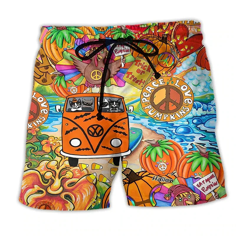 Bedruckte Shorts mit Kordelzug und elastischem Bund