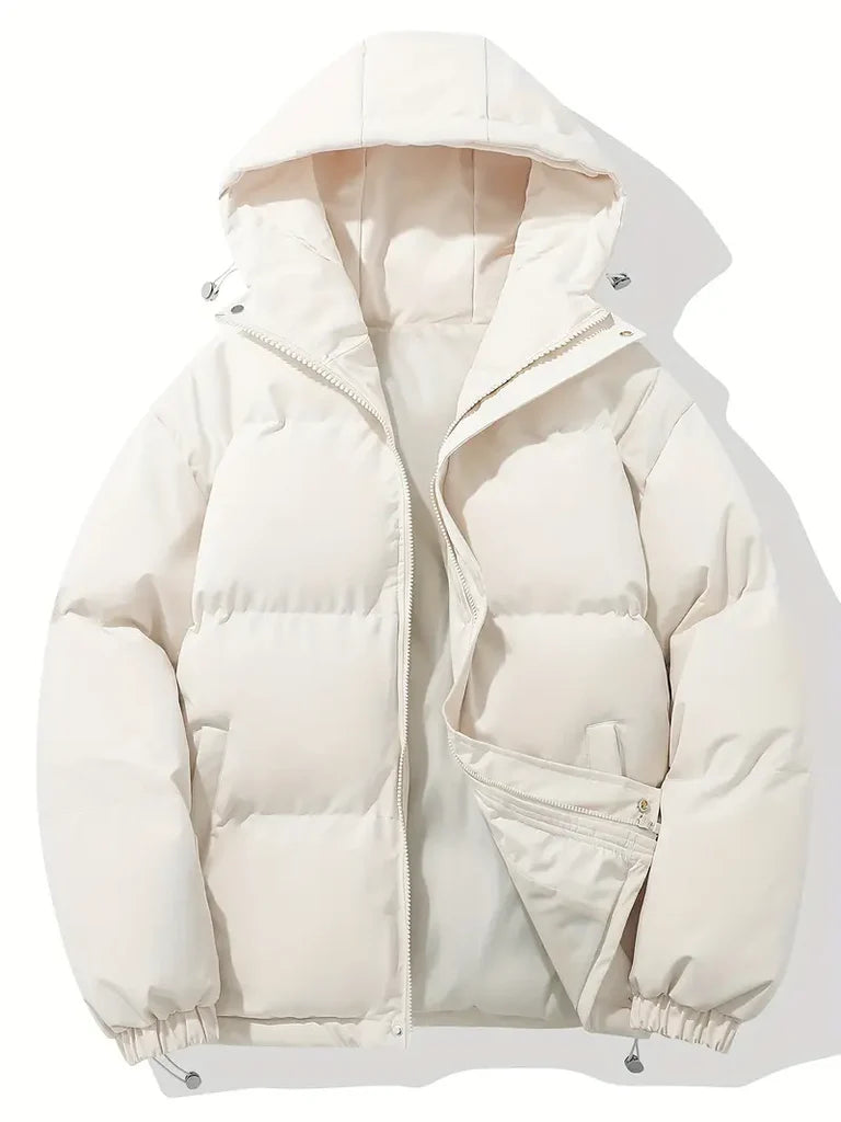 Stilvolle kurze Steppjacke für Damen mit Kapuze und Reißverschluss