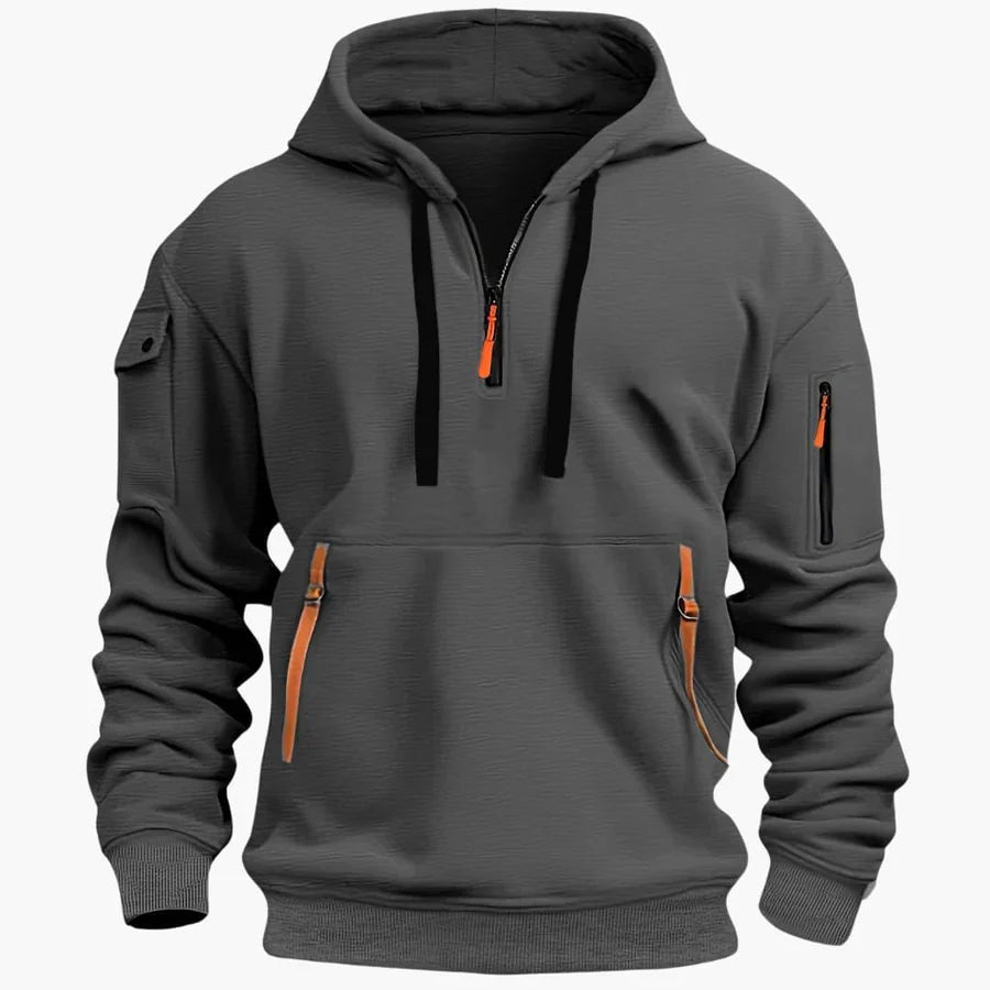 Hoodie mit Reißverschlussdetails und Fronttasche