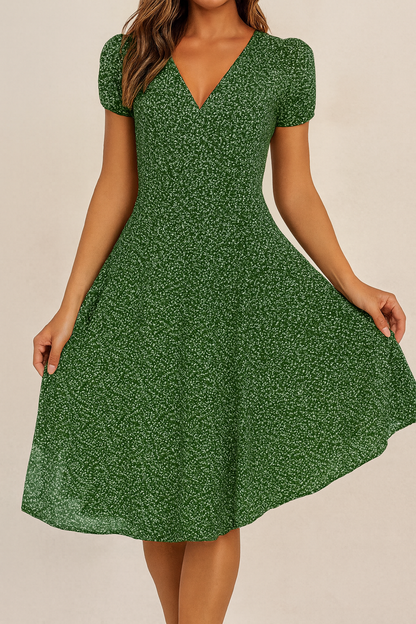 Elegantes Midi-Kleid für Damen mit V-Ausschnit