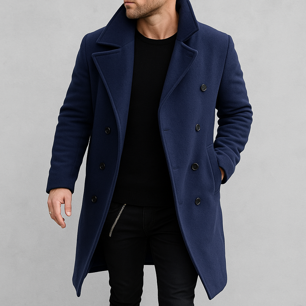 Eleganter langer Mantel für Herren | Warm