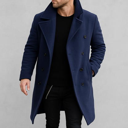Eleganter langer Mantel für Herren | Warm