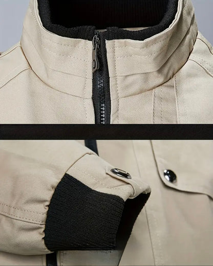 Herren Übergangsjacke mit Stehkragen und Reißverschluss