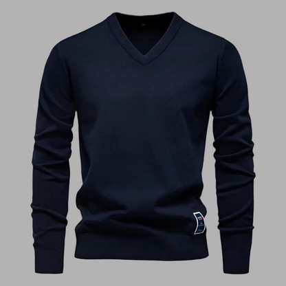 Pullover für Herren mit V-Ausschnitt aus Strickstoff