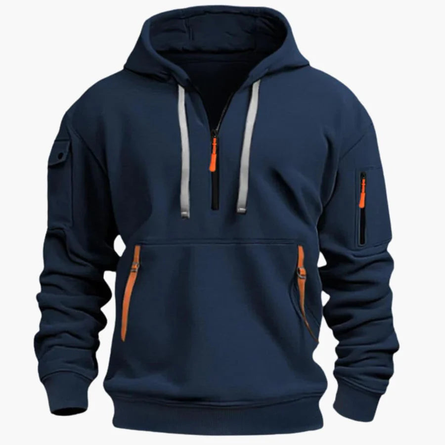 Hoodie mit Reißverschlussdetails und Fronttasche