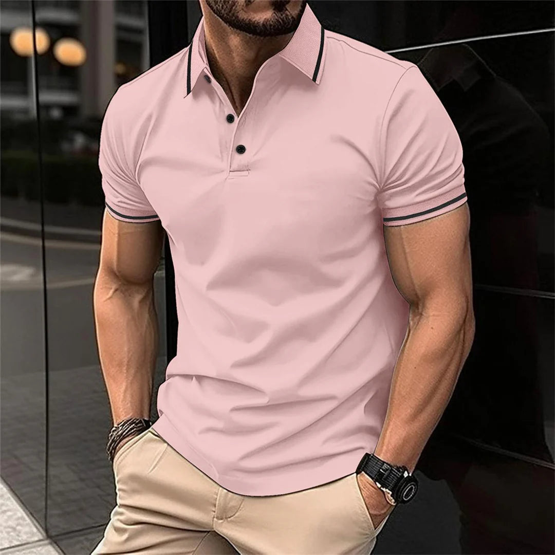 Klassisches Herren Poloshirt mit Kontrastdetails