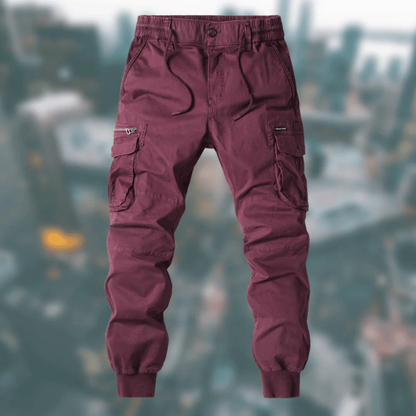 Cargohose mit Taschen und elastischen Beinabschlüssen