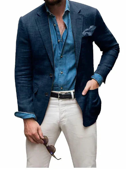 Herrenblazer mit strukturiertem Material und schmalem Schnitt