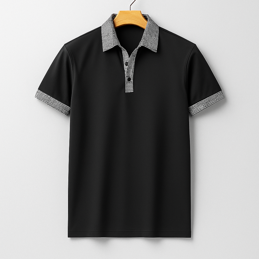 Poloshirt mit Kontrastdetails und Knopfleiste