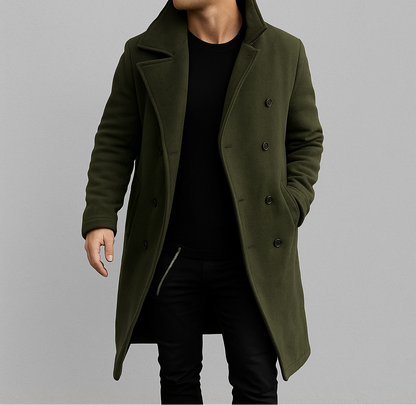 Eleganter langer Mantel für Herren | Warm