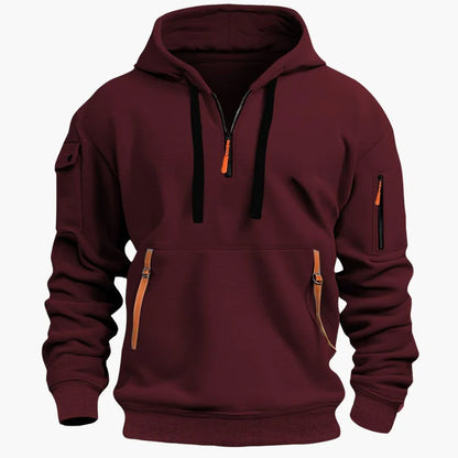 Hoodie mit Reißverschlussdetails und Fronttasche