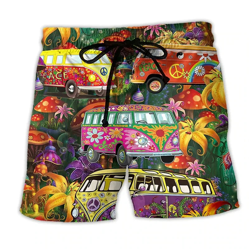 Bedruckte Shorts mit Kordelzug und elastischem Bund