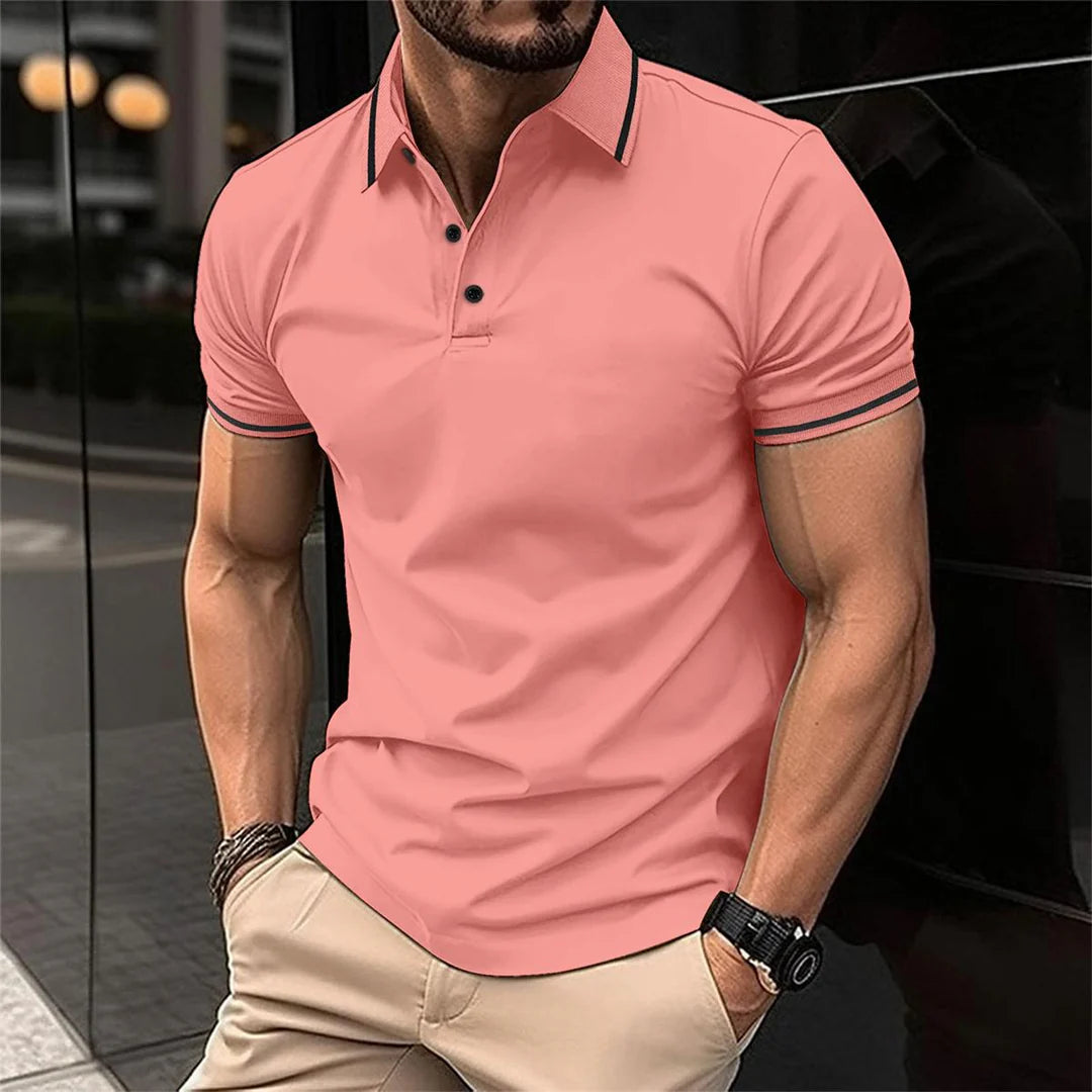 Klassisches Herren Poloshirt mit Kontrastdetails