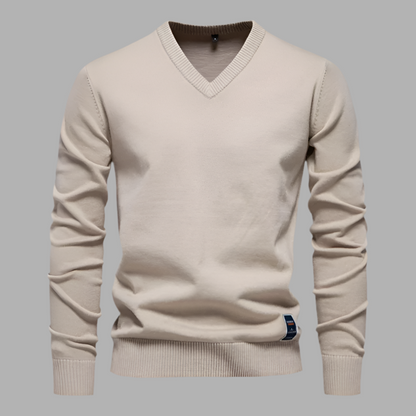 Pullover für Herren mit V-Ausschnitt aus Strickstoff