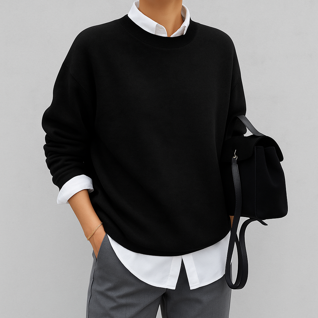 Eleganter Pullover für Damen mit Rundhalsausschnitt und legerem Schnitt