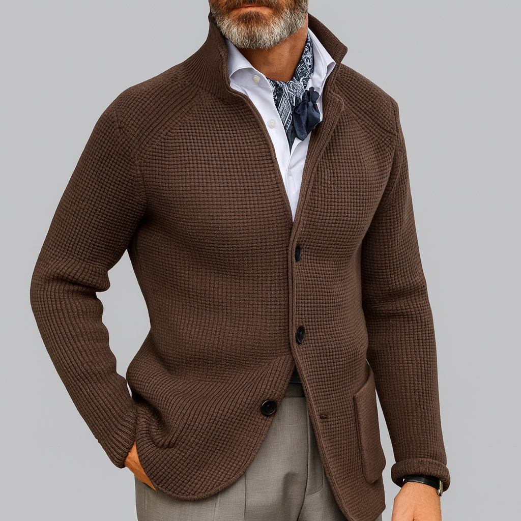 Herren-Strickjacke mit Kragen | Warm aus Strick