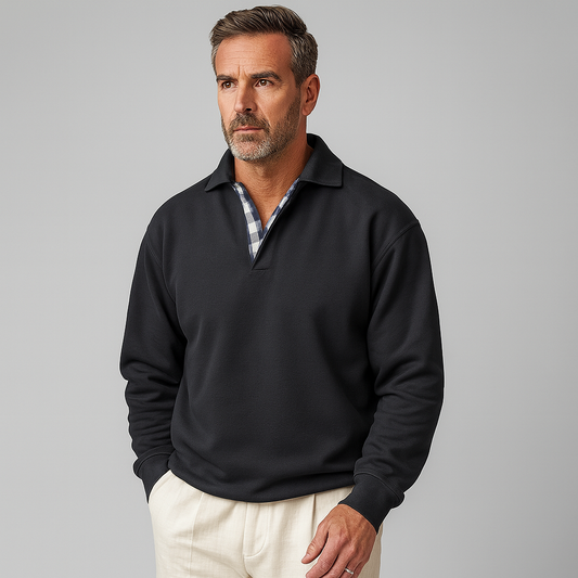 Herren Pullover mit Polokragen - Langarm