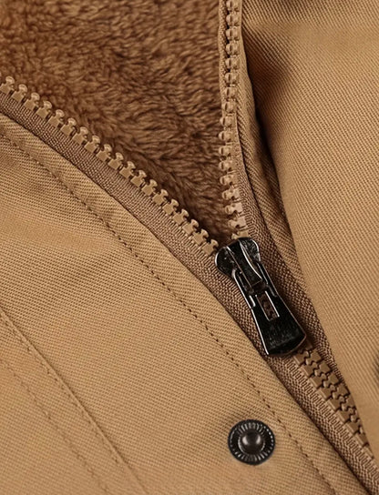 Herren Winterjacke mit Futter und abnehmbarer Kapuze