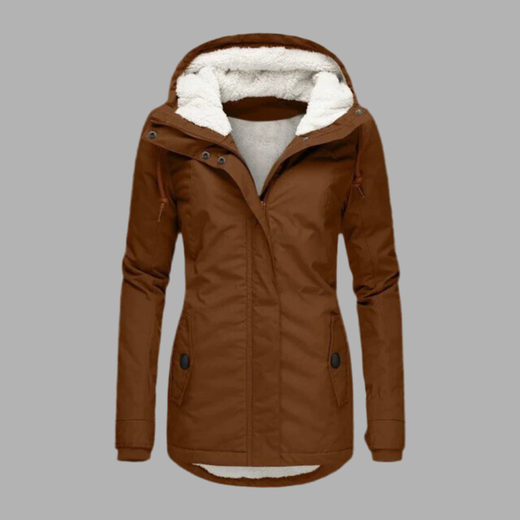 Winterjacke für Damen mit Kapuze & Reißverschluss – Warm & Wetterfest
