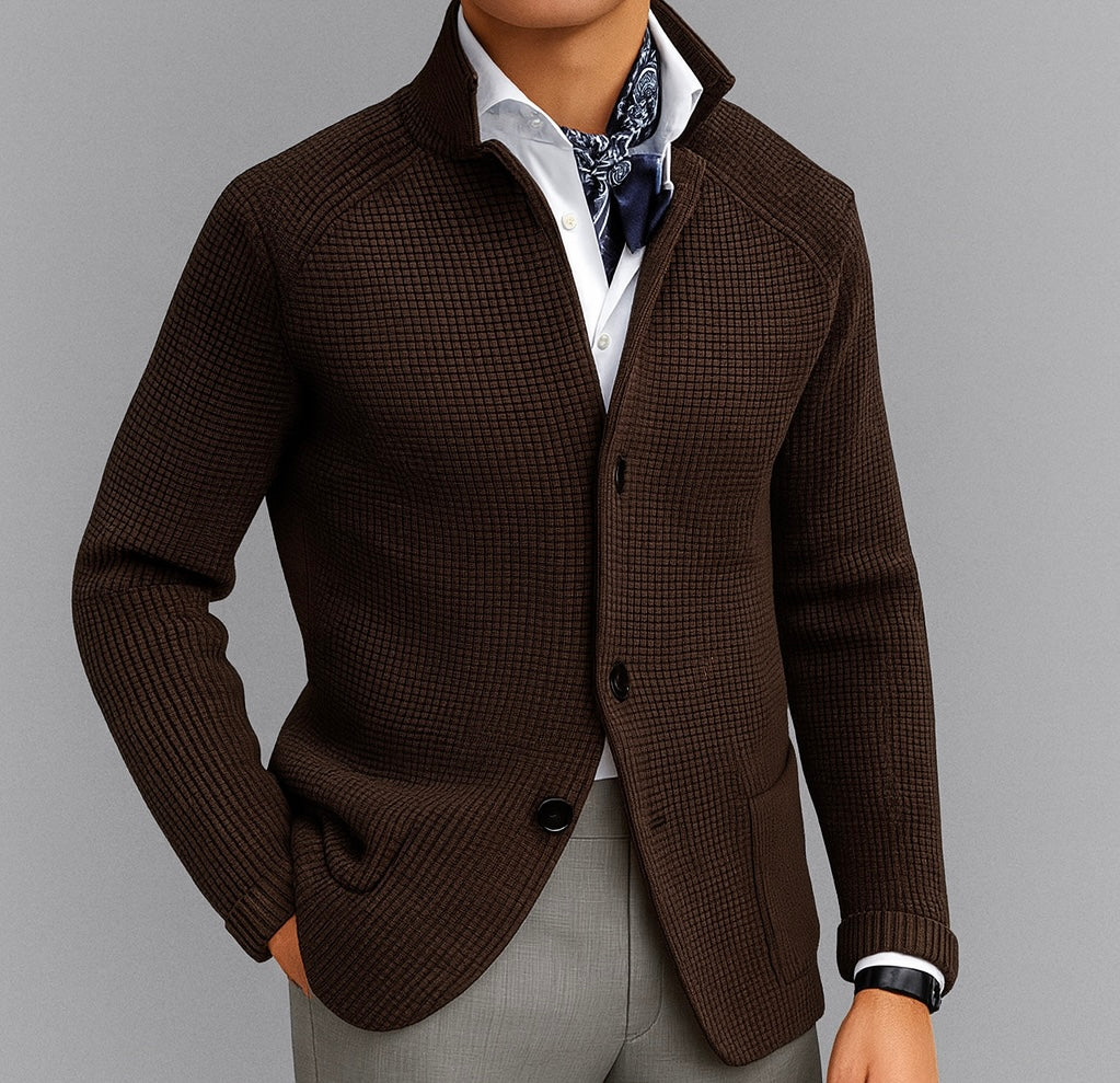 Herren-Strickjacke mit Kragen | Warm aus Strick