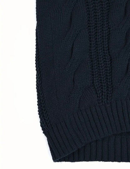 Herren Strickjacke mit Schalkragen und Zopfmuster