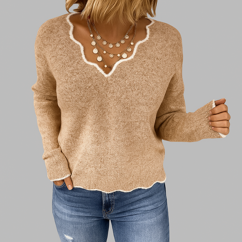 Damenpullover mit V-Ausschnitt – Feminin & Elegant