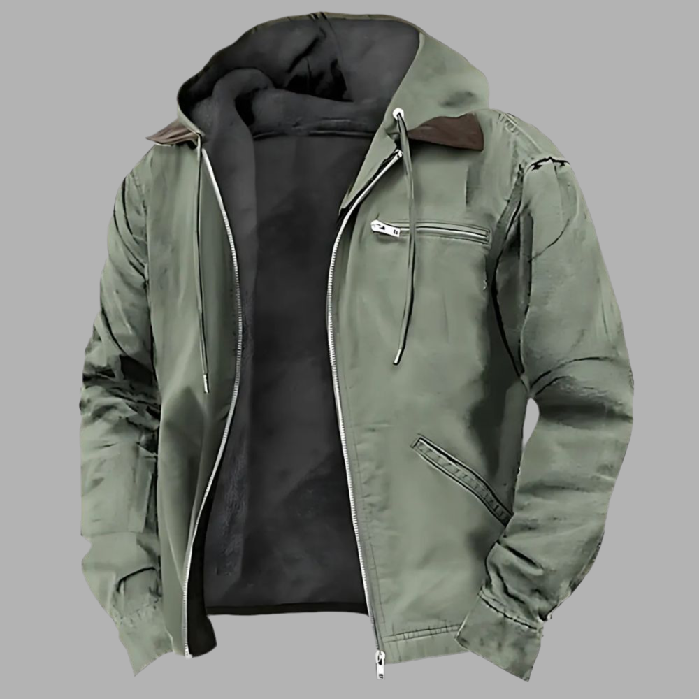 Herrenjacke mit Kapuze & Reißverschluss – Stylisch & Vielseitig