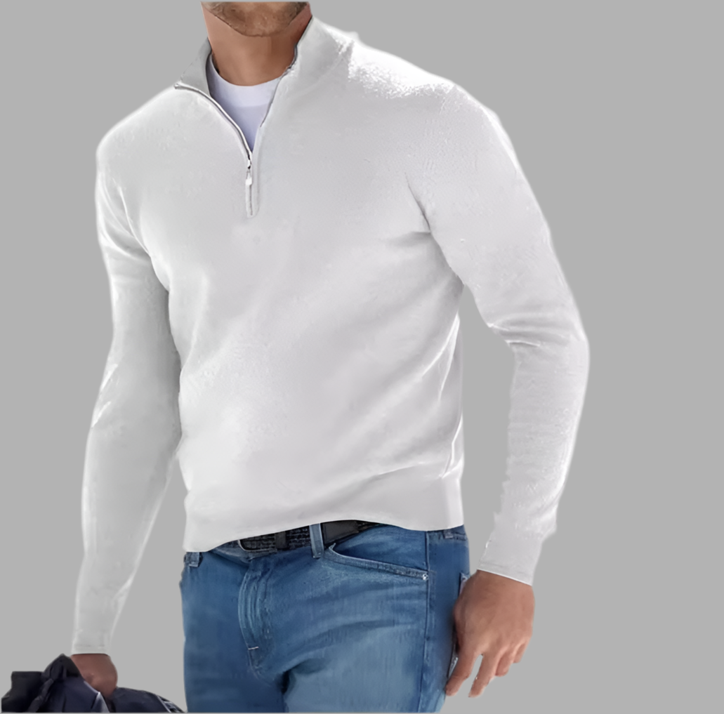 Eleganter Herrenpullover mit Modernem Stehkragen und Bequemer Passform